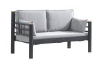 Kappis Dk Metal Sofa Sedir İkili Koltuk Siyah-Füme - Görsel 3