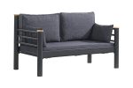 Kappis Dk Metal Sofa Sedir İkili Koltuk Siyah-Antrasit - Görsel 3