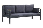 Kappis Dk Metal Sofa Sedir Üçlü Koltuk Siyah-Antrasit - Görsel 3