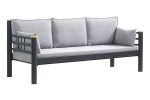 Kappis Dk Metal Sofa Sedir Üçlü Koltuk Siyah-Füme - Görsel 3