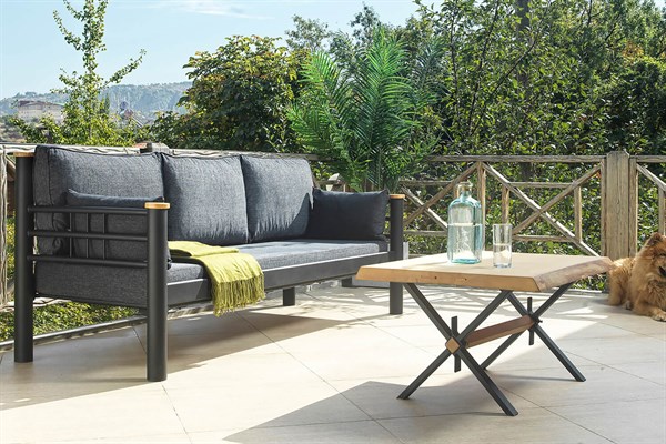 unimet-kappis-dk-metal-sofa-sedir-uclu-61dab4 Kappis Dk Metal Sofa Sedir Üçlü Koltuk Siyah-Antrasit - Görsel 1