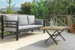 Kappis Dk Metal Sofa Sedir Üçlü Koltuk Siyah-Füme