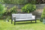 Kappis Dk Metal Sofa Sedir Üçlü Koltuk Siyah-Füme - Görsel 2