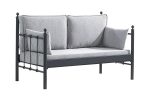 Lalas Dk Metal Sofa Sedir İkili Koltuk Siyah-Füme - Görsel 2