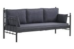 Lalas Dk Metal Sofa Sedir Üçlü Koltuk Siyah-Antrasit - Görsel 2