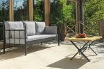 Lalas Dk Metal Sofa Sedir Üçlü Koltuk Siyah-Füme