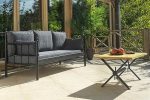 Lalas Dk Metal Sofa Sedir Üçlü Koltuk Siyah-Antrasit