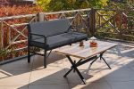Pandora Katlanır İkili Bahçe Koltuğu Siyah-Antrasit