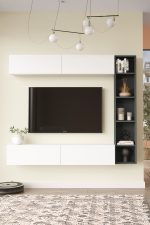 Cohen Tv Ünitesi Kitaplık Duvara Monte Beyaz-Antrasit CN1-WAN