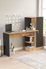 Laura Kitaplıklı Çalışma Masası Atlantik Çam Siyah CT2-AB