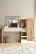 Laura Kitaplıklı Çalışma Masası Atlantik Çam Beyaz CT2-AW