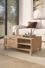 Dune Orta Sehpa Ahşap Ayaklı Kapaklı Ahşap-Jüt Sepet-Jüt DN3-SJ