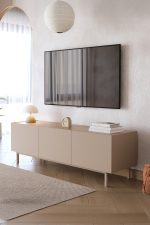 Sedra Tv Ünitesi Sehpası 3 Kapaklı Ahşap Ayaklı 150cm Kumsal-Sepet SD3-CS