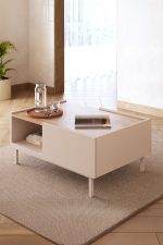 Sedra Orta Sehpa Ahşap Ayaklı Çekmeceli Raflı Kumsal-Sepet SD4-CS