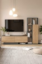 Blaze Tv Ünitesi Kapaklı Kitaplık Raf Sepet-Antrasit BE1-SA