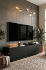 Fonda Tv Ünitesi Sehpası Ağaç Dokulu Siyah FN1-LB