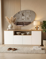 Future Konsol 4 Kapaklı Raflı 180cm Çam-Beyaz FR15-AW