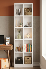 Liora Geniş Kitaplık 10 Raflı 180cm Beyaz LI1-W