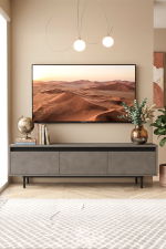 Luvio Tv Ünitesi Sehpası Metal Ayaklı 160cm Beton-Siyah LV1-RL