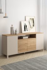 Mood Konsol 4 Kapaklı 2 Çekmeceli Ahşap Ayaklı 180cm Kumsal-Sepet MD5-CS