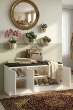 More Puflu Ayakkabılık 3 Kapaklı Dolap 90cm Beyaz MR2-W