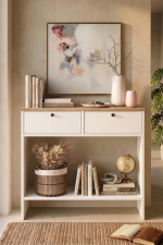 Nord Dresuar Kapaklı Ahşap Ayaklı Sepet-Beyaz ND14-SW