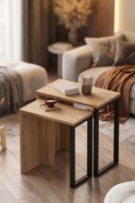 Ocean 2'Li Zigon Sehpa Yan Sehpa Metal Ayaklı Sepet ON7-S