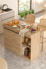 Orren Ada Mutfak Yemek Masası 2 Kapaklı 120cm Sepet OR2-S