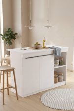 Orren Ada Mutfak Yemek Masası 2 Kapaklı 120cm Beyaz OR2-W