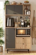 Royce Serisi Kahve Köşesi Çok Amaçlı Dolap Mutfak Dolabı Sepet-Antrasit RE3-SA