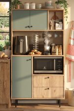 Royce Serisi Kahve Köşesi Çok Amaçlı Dolap Mutfak Dolabı Sepet-Ihlamur Yeşili RE3-SY