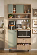 Royce Serisi Kahve Köşesi Çok Amaçlı Dolap Mutfak Dolabı Sepet-Ihlamur Yeşili RE4-SY