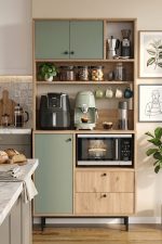 Royce Serisi Kahve Köşesi Çok Amaçlı Dolap Mutfak Dolabı Sepet-Ihlamur Yeşili RE4-SY