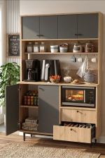 Royce Serisi Kahve Köşesi Çok Amaçlı Dolap Mutfak Dolabı Sepet-Antrasit RE5-SA