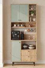 Royce Serisi Kahve Köşesi Çok Amaçlı Dolap Mutfak Dolabı Sepet-Ihlamur Yeşili RE6-SY