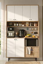 Royce Serisi Kahve Köşesi Çok Amaçlı Dolap Mutfak Dolabı Beyaz - Görsel 14