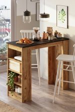 Style Bar Masası Mutfak Yemek Masası Siyah-Atlantik Çam ST1-LA