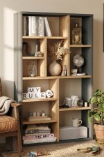 Traft Kitaplık 124cm Sepet-Antrasit TF1-SA