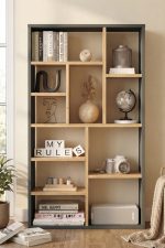 Traft Kitaplık 124cm Sepet-Antrasit TF1-SA